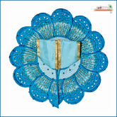 Blended Thread Cutdana Work Light & Sky Blue  Laddu Gopal Poshak